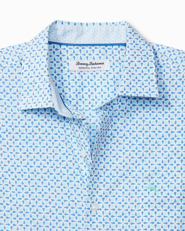 Tommy Bahama Sarasota Stretch Medallion Geo IslandZone® Shirt Mountain Bluebell