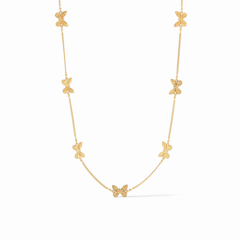 Julie Vos Butterfly Delicate Station Gold Necklace