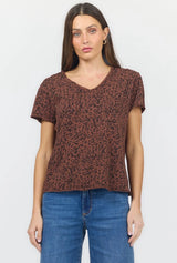 Dear John Vanya Tee in Leopard Brown