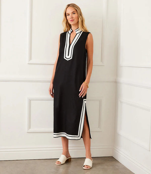 Karen Kane St. Tropez Dress Black with Off White