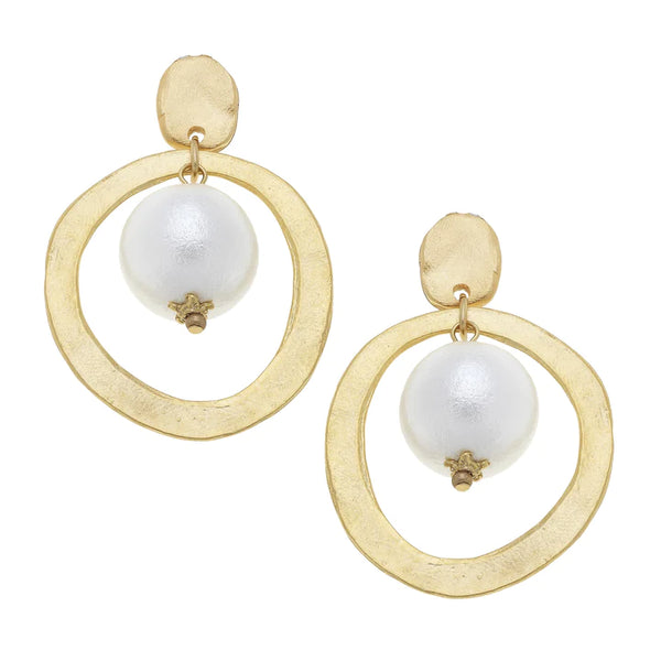 Susan Shaw Cotton Pearl Hoop Gold