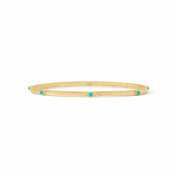 Julie Vos Crescent Stone Bangle Turquoise Blue