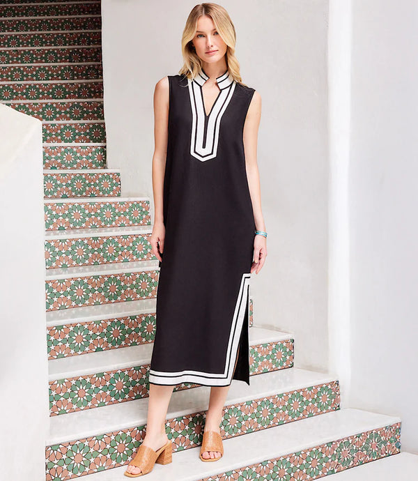 Karen Kane St. Tropez Dress Black with Off White