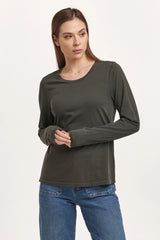 Dear John Kathy Long Sleeve Jersey Tee Dark Moss