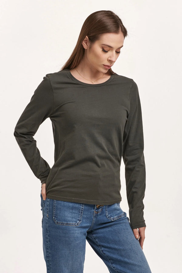 Dear John Kathy Long Sleeve Jersey Tee Dark Moss