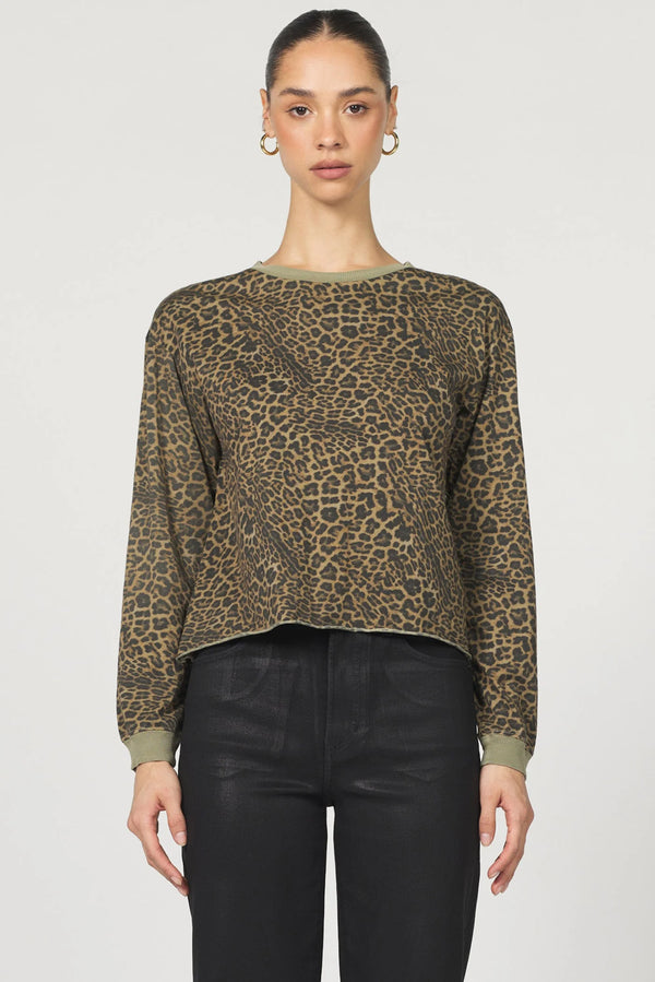 Dear John Fremont Long Sleeve Tee Vetiver Leopard