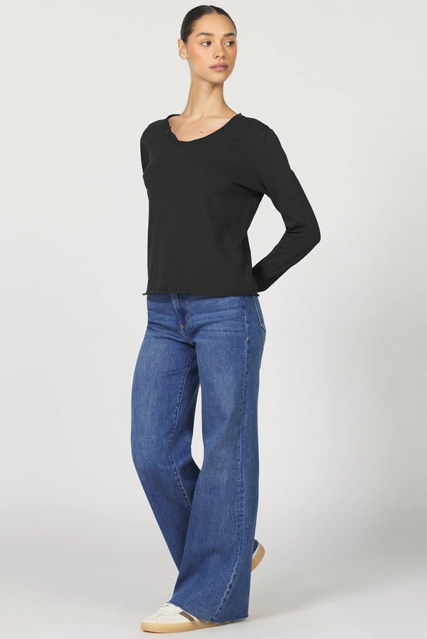 Dear John Vanya Long Sleeve Slub Tee Black