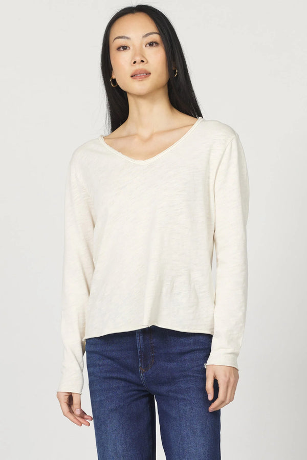 Dear John Vanya Long Sleeve Slub Tee Whitecap Gray