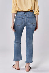 Dear John Jeanne Mid Rise Cropped Flare Jeans Tekapo