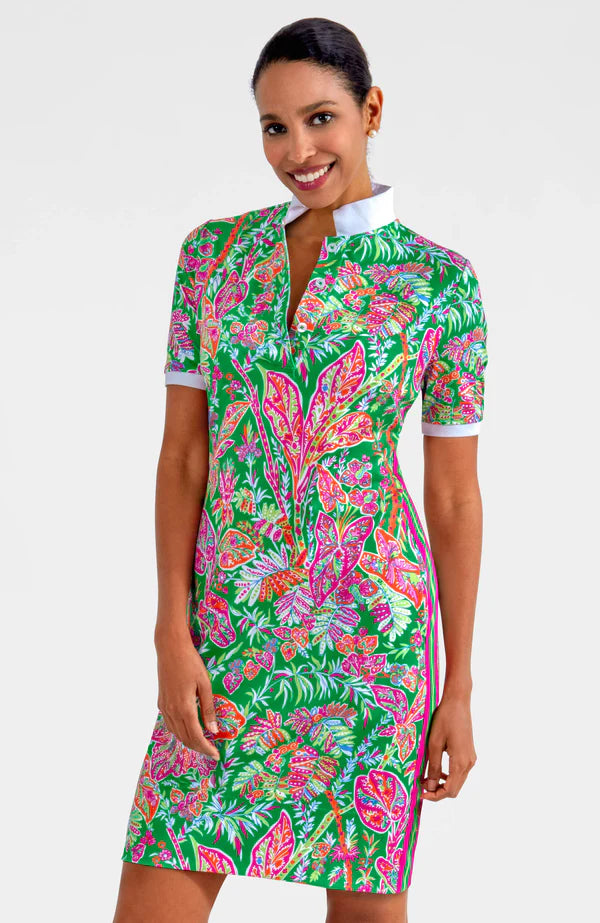 Gretchen Scott Jersey Serve It Up Dress - Vintage Vine Kelly