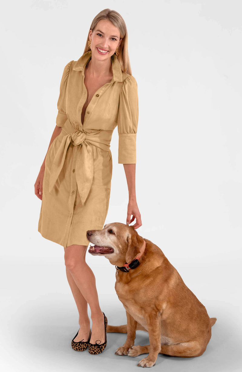 Gretchen Scott Swagger Dress - Ultra Suede Khaki