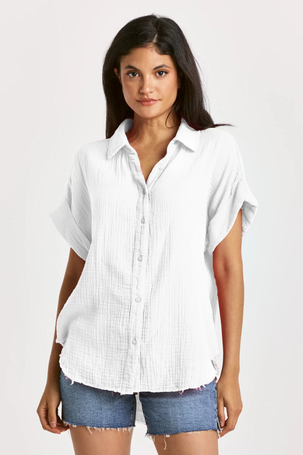 Dear John Lorelei Button Front Shirt White