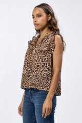 Dear John Puja Novelty Top Leopard Safari Top
