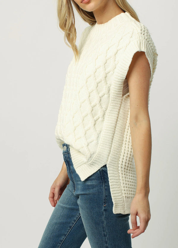 Dear John Briana Sweater Vest Milk Froth