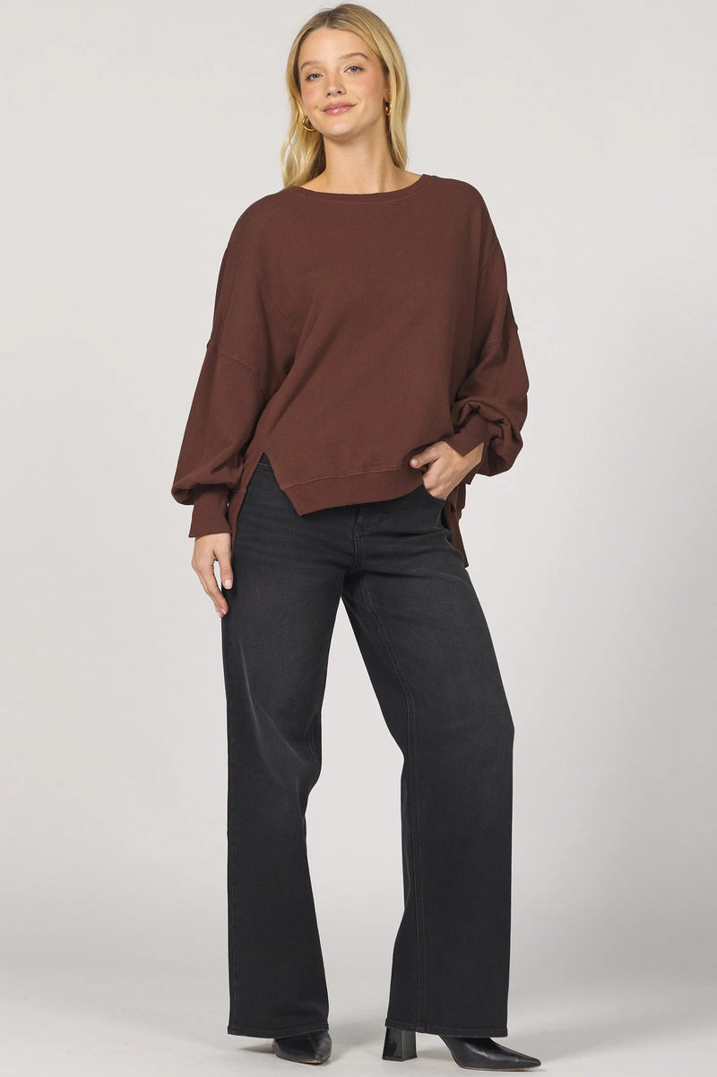 Dear John Trenton Crew Neck Long Sleeve Sweatshirt Cappuccino