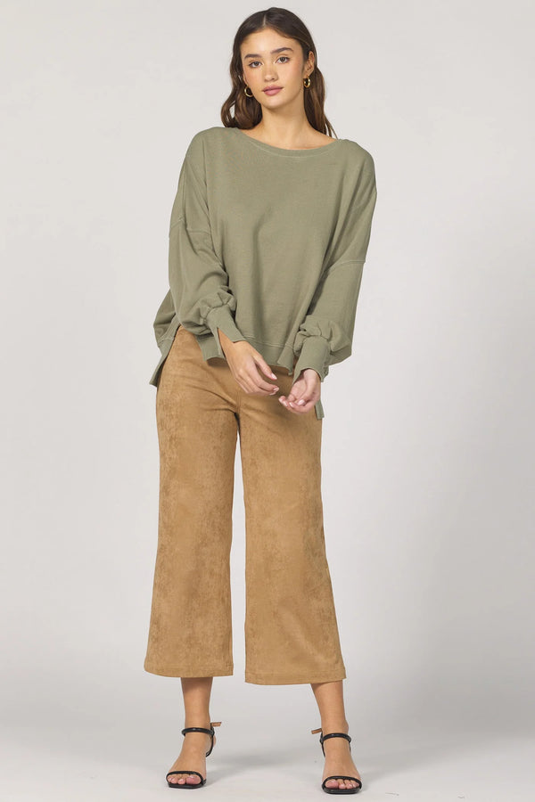 Dear John Trenton Crew Neck Long Sleeve Sweatshirt Vetiver