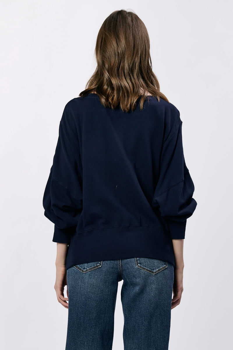 Dear John Trenton Crew Neck Long Sleeve Sweatshirt Black Iris