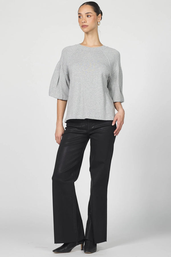 Dear John Matteo Puff Short Sleeve Sweatshirt Heather Grey