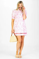 Duffield Lane Dallas Dress Pink Floral Toile