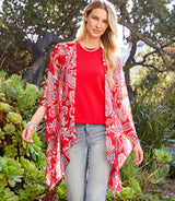 Karen Kane Open Front Jacket Paisley