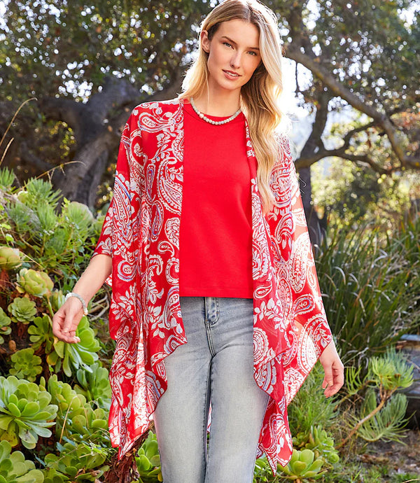Karen Kane Open Front Jacket Paisley