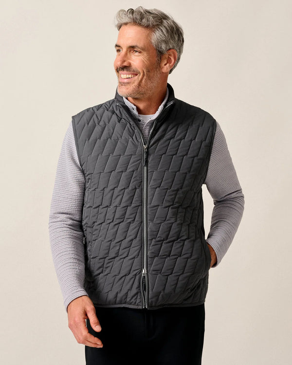 Johnnie-O Belfry Quilted Puffer Vest Dark Gray