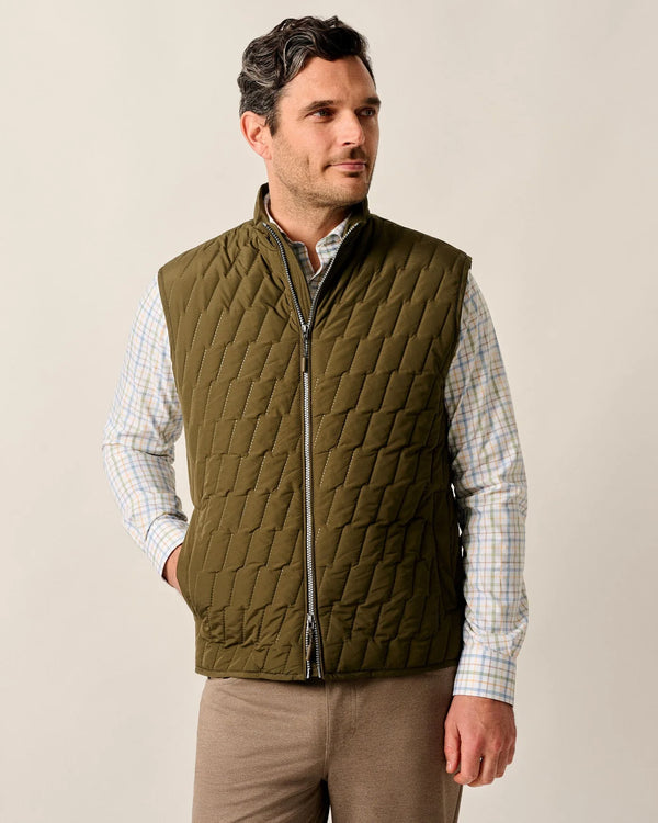 Johnnie-O Belfry Quilted Puffer Vest Mangrove