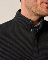 Johnnie-O Benjy Heathered Henley Pullover Heather Black