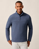 Johnnie-O Benjy Heathered Henley Pullover Navy