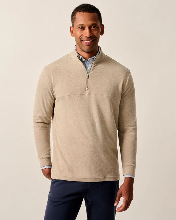 Johnnie-O Mikey Performance 1/4 Zip Pullover Almond