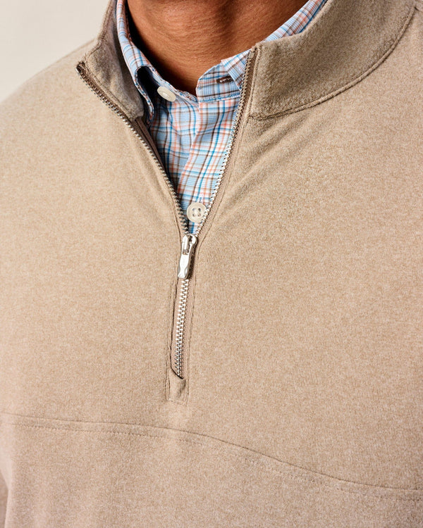 Johnnie-O Mikey Performance 1/4 Zip Pullover Almond