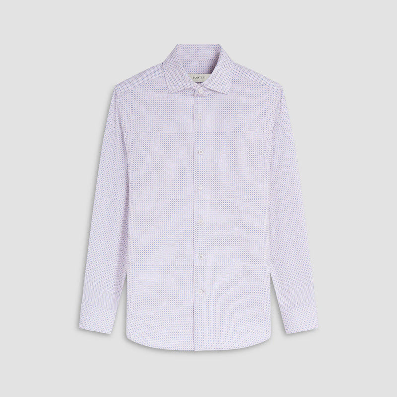Bugatchi Devon Mini Check OoohCotton® Shirt in Sand