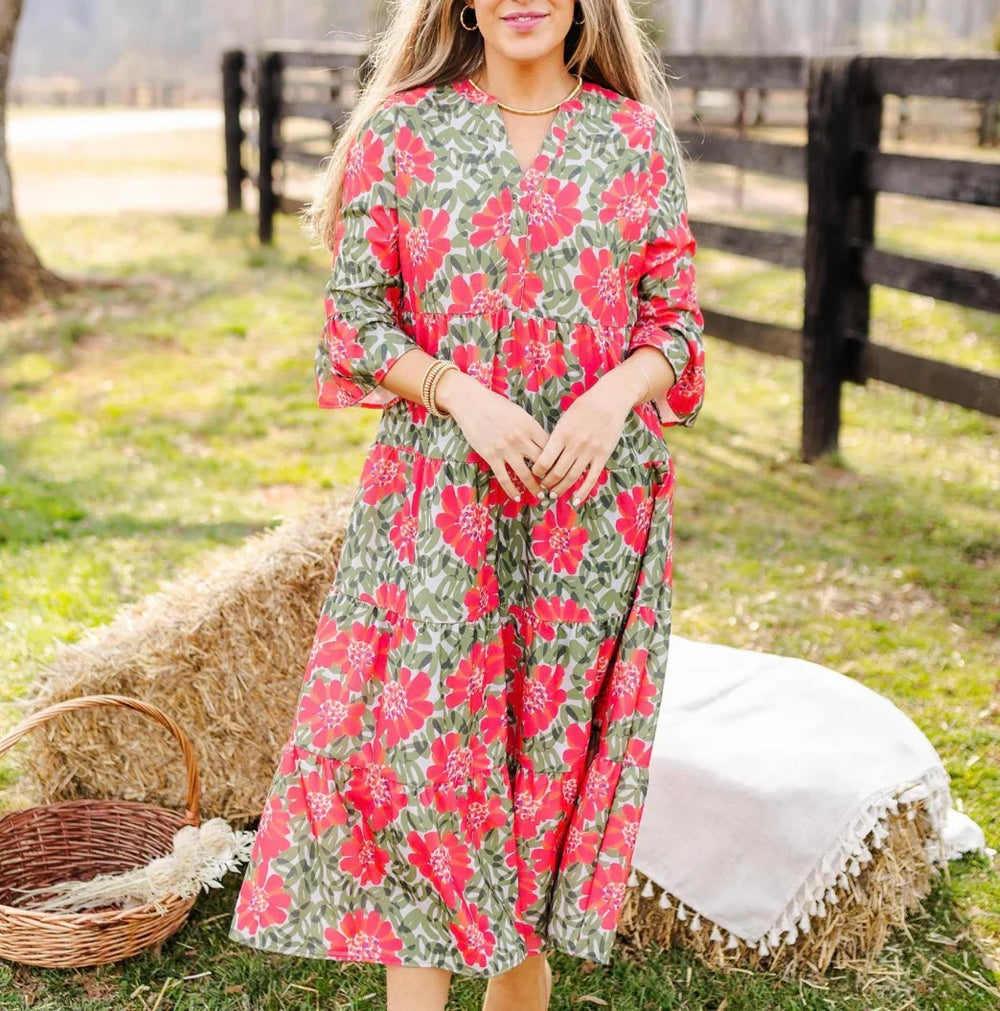 Michelle McDowell Bennette Dress Wildflower Olive  Dan's Southern Prep