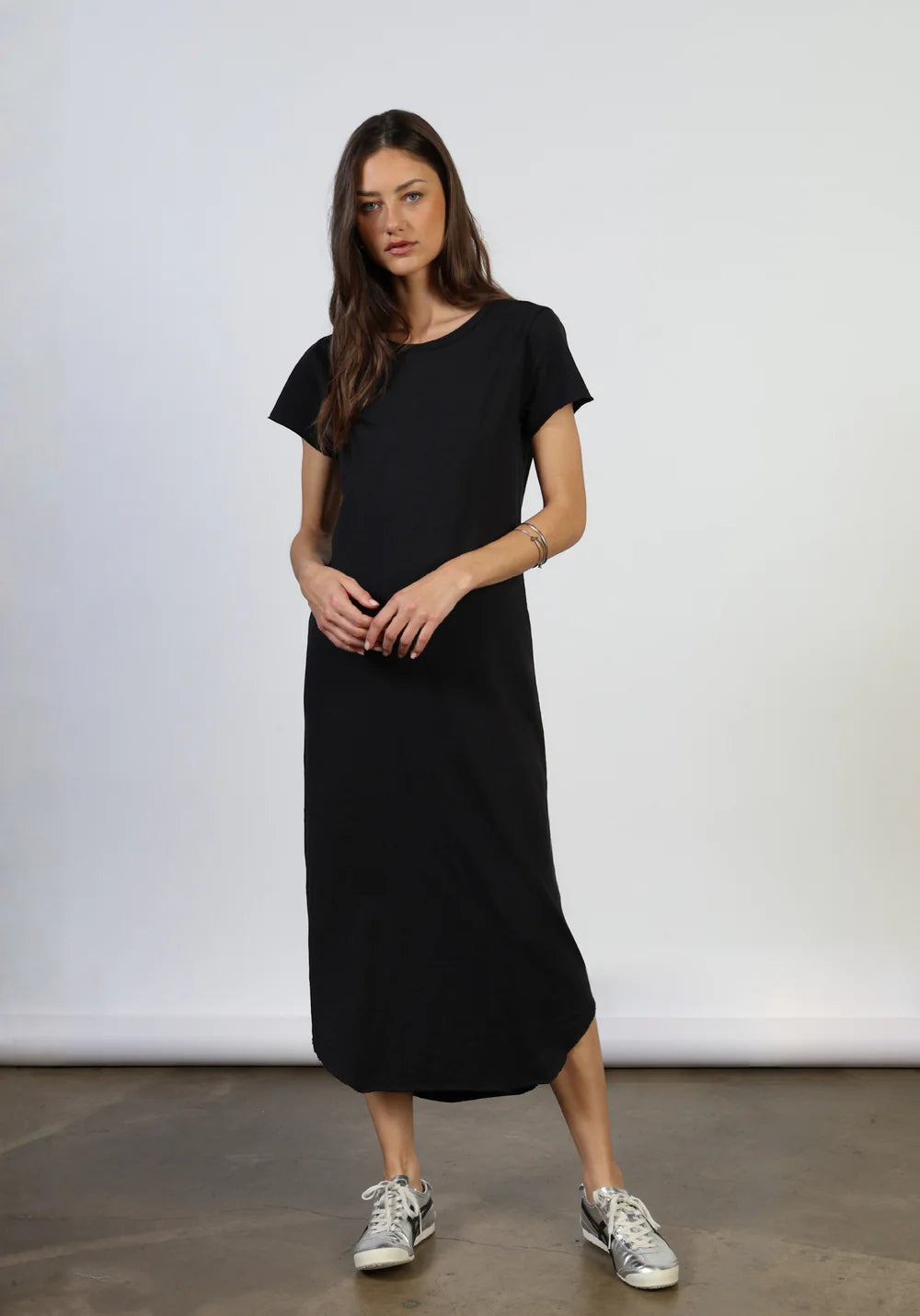 t shirt dress loose fit Dylan Maxi Tee Shirt Dress Washed Black XS / Washed Black