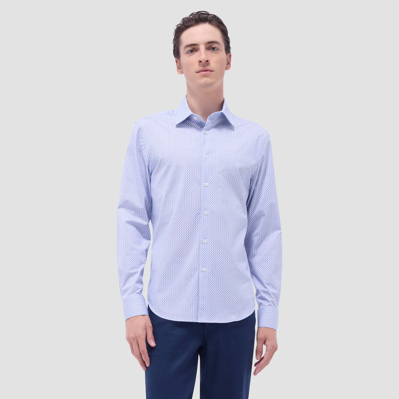 Bugatchi James Mosaic OoohCotton® Shirt in Sky