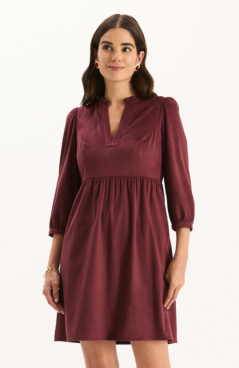 Tyler Boe Corbin Faux Suede Dress Cabernet