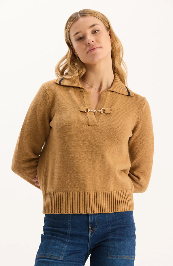 Tyler Boe Tess Horsebit Pullover Sweater Camel