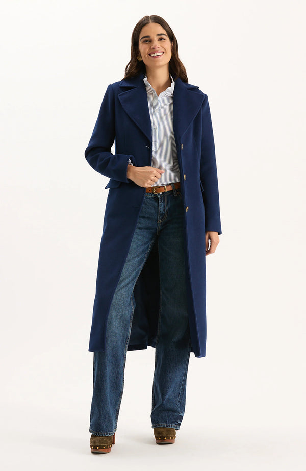 Tyler Boe Middleton Long Coat Mid Navy