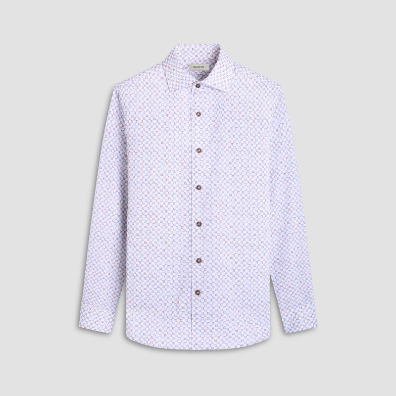 Bugatchi Alvin Checkerboard Shirt in Air Blue