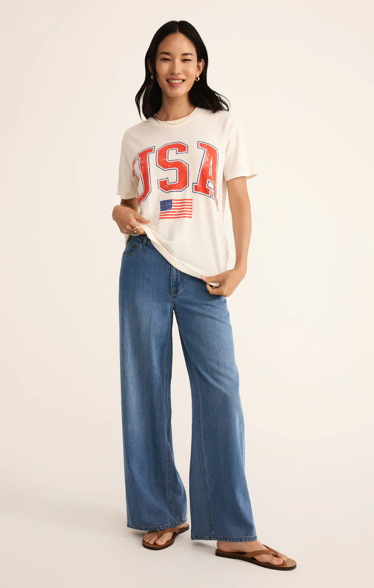 Z Supply Flag Boyfriend Tee Sea Salt