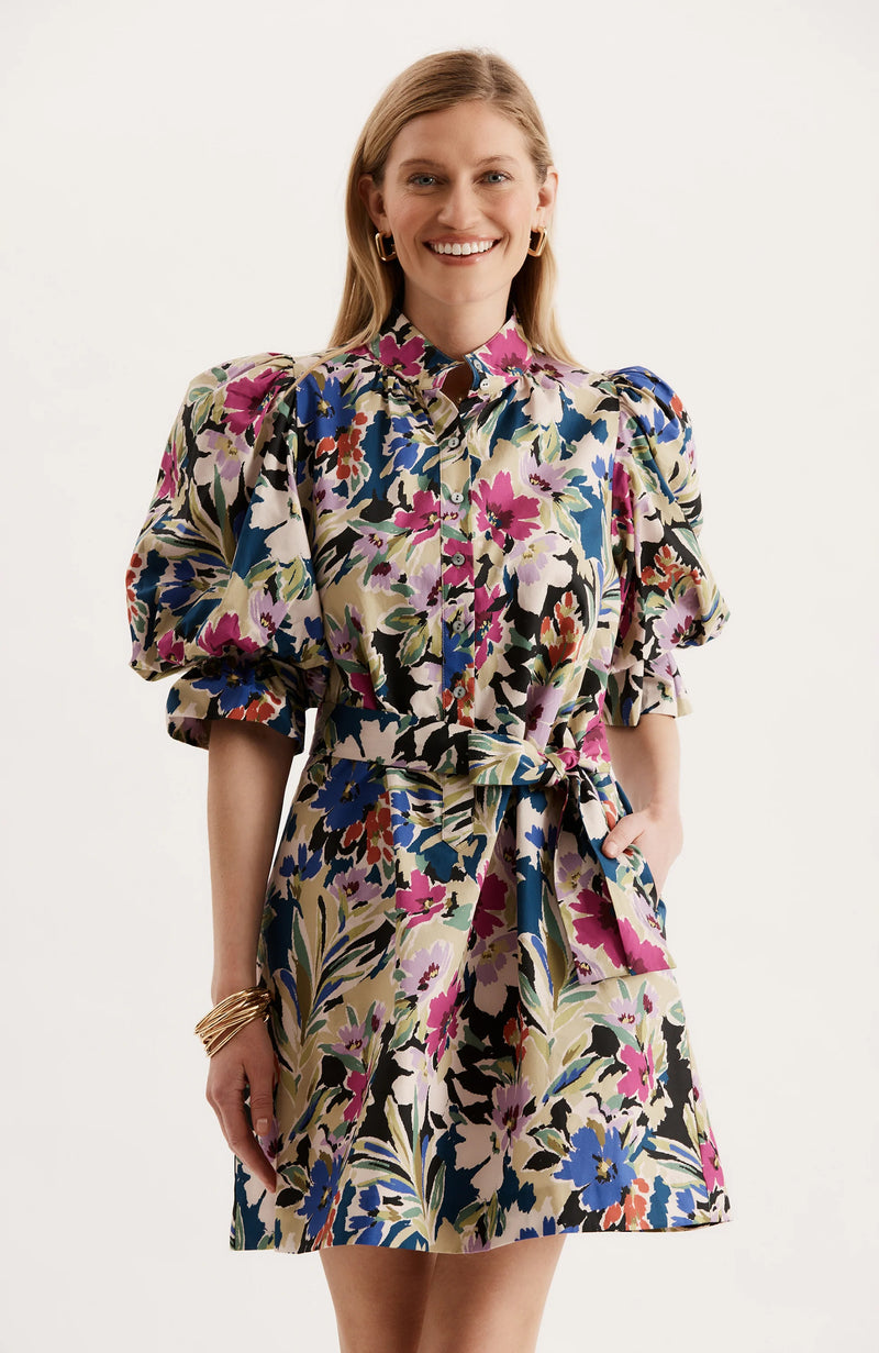 Tyler Boe Lydia Watercolor Floral Dress Multi