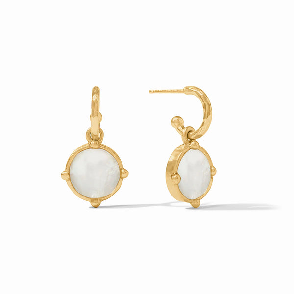 Julie Vos Honeybee Hoop & Charm Earring Mother of Pearl