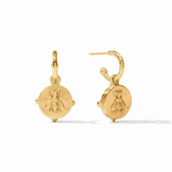 Julie Vos Honeybee Hoop & Charm Earring Mother of Pearl