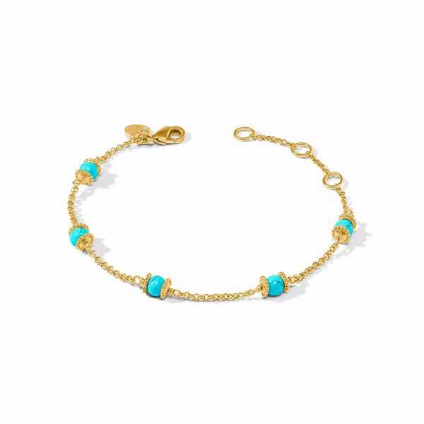 Julie Vos Hydra Delicate Station Bracelet Turquoise Blue