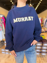 Ellsworth + Ivey Rory Mockneck Murray Sweatshirt Navy/White