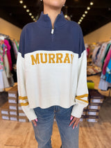 Ellsworth + Ivey Madison Murray Quarter Zip Ivory/Gold