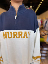 Ellsworth + Ivey Madison Murray Quarter Zip Ivory/Gold