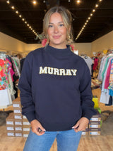 Ellsworth + Ivey Rory Mockneck Murray Sweatshirt Navy/White