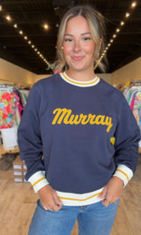 Ellsworth + Ivey Elle Chenille Murray Sweatshirt Navy