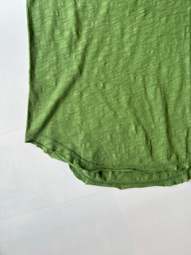 Dylan Shirt Tail Deep V-Neck Tee with Raw Hem Palm